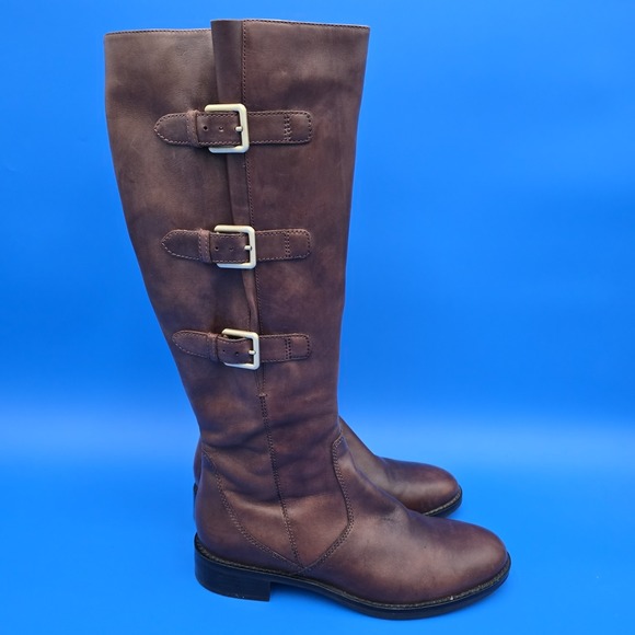 Ecco Shoes - Ecco Hobart Buckle‎ Riding Boots EUR 40 Womens Size 9-9.5 Brown Leather EUC